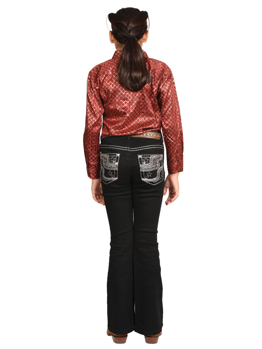 Girls Centenario Premium Bootcut Jeans - Black Denim 45907