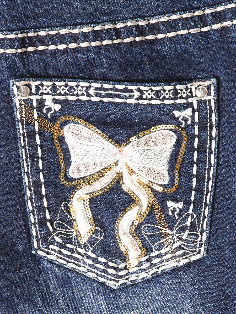 Girls Centenario Premium Bootcut Jeans - Dark Blue Denim 45909