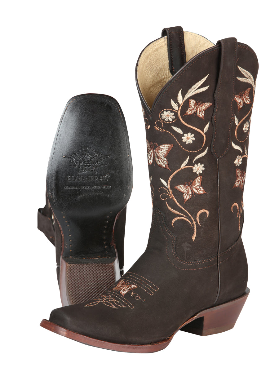 The Women's Rodeo Boot — Brown Nobuck (No. 51227)
