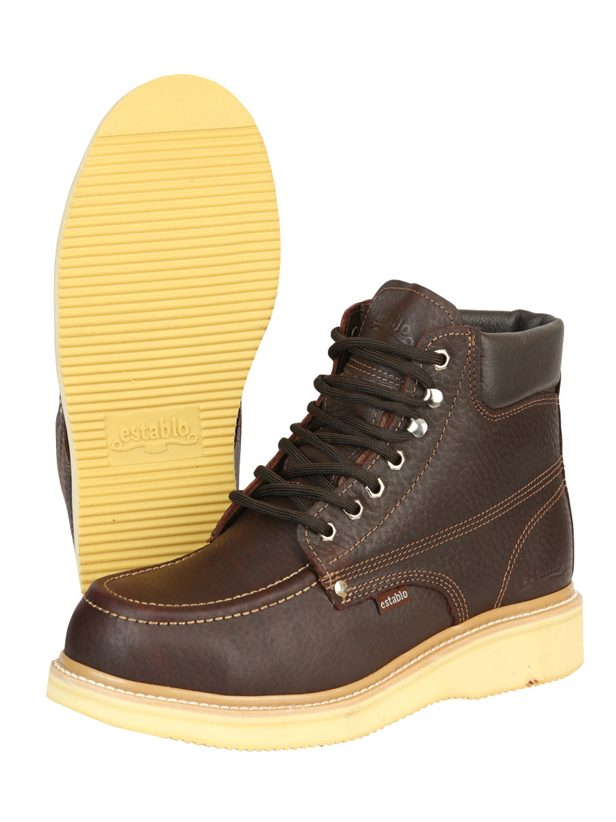 Establo Men's Laced Work Boots with Safety Cap 91310