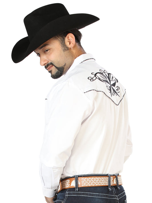 The Vaquero Embroidered Shirt — White & Black