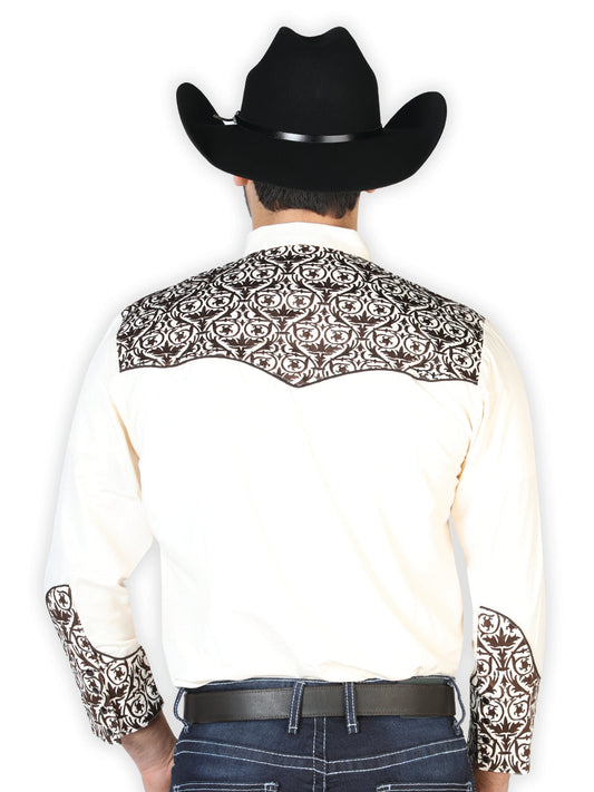 The Vaquero Embroidered Shirt — Beige & Gold (No. 126706)