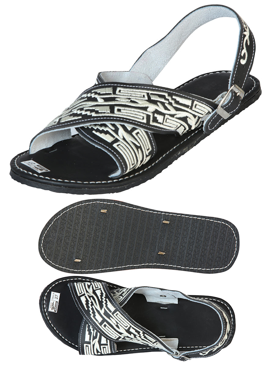 Mexican Artisanal Sandals 50% Leather, 50% Synthetic Black 603786