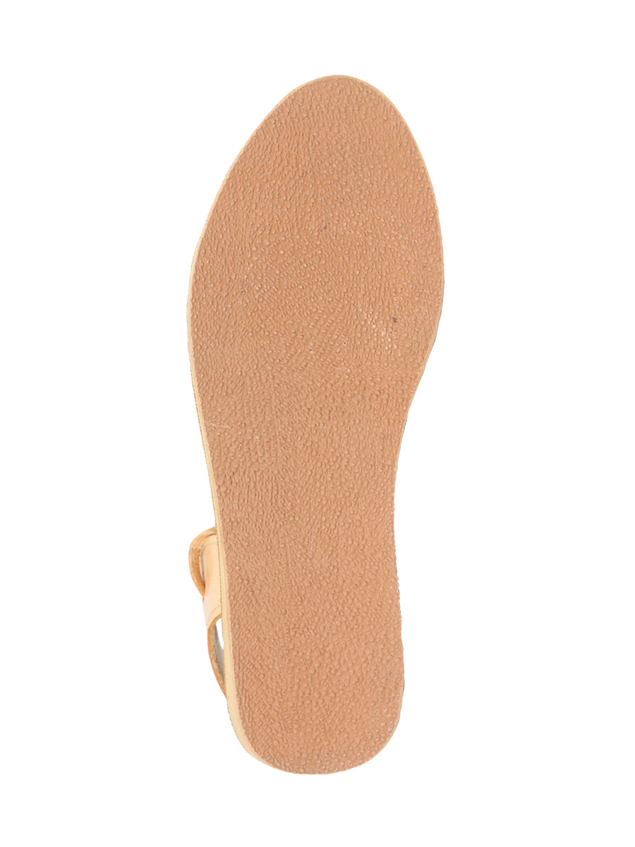 Mexican Artisanal Sandals Leather Tan/Blue 604019