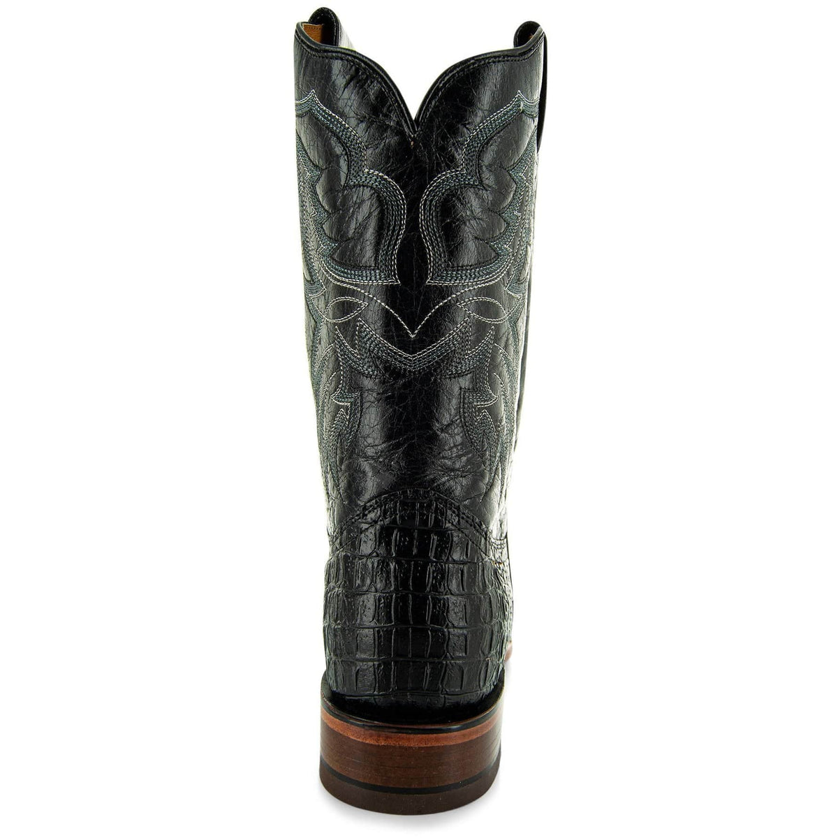 Black Caiman Belly Print Men's Cowboy Boots H4001