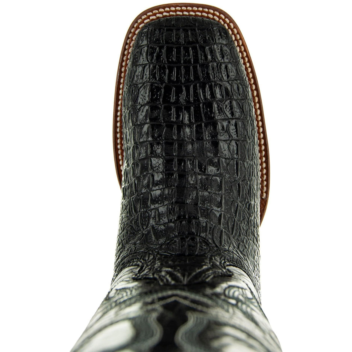 Black Caiman Belly Print Men's Cowboy Boots H4001