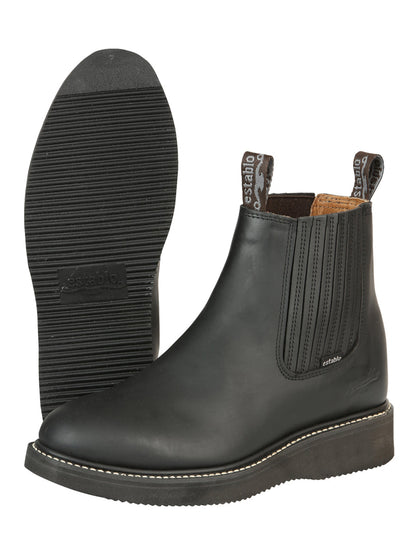 Establo Men’s Work Ankle Boot - Grasso Leather

 - Black 320