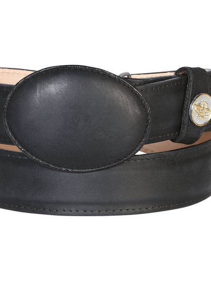 The Western Belt — Black Crazy Leather (No. 21274)