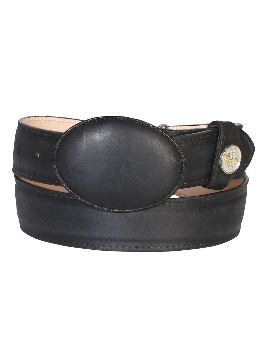 The Western Belt — Black Crazy Leather (No. 21274)