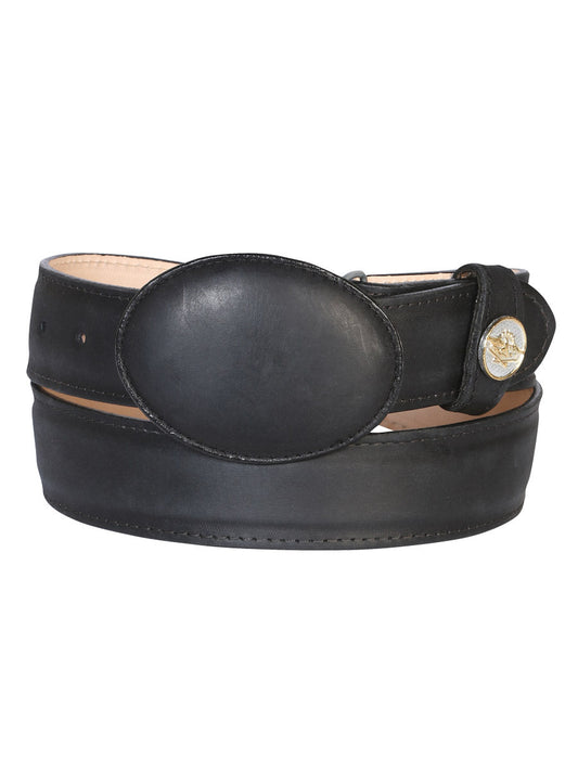 The Western Belt — Black Crazy Leather (No. 21274)