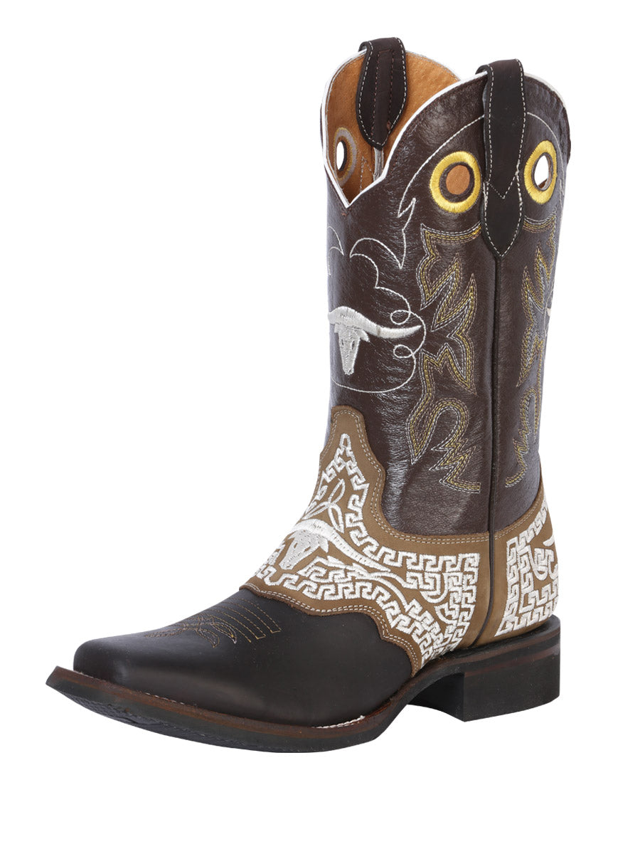 The Embroidered Rodeo Boot — Crazy Dark Brown (No. 33309)