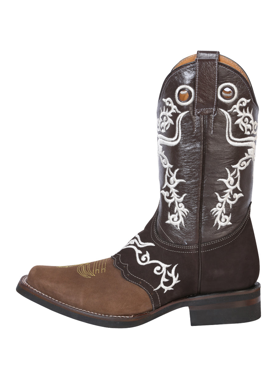 The Embroidered Rodeo Boot — Crazy Brown & Dark Brown (No. 34311)