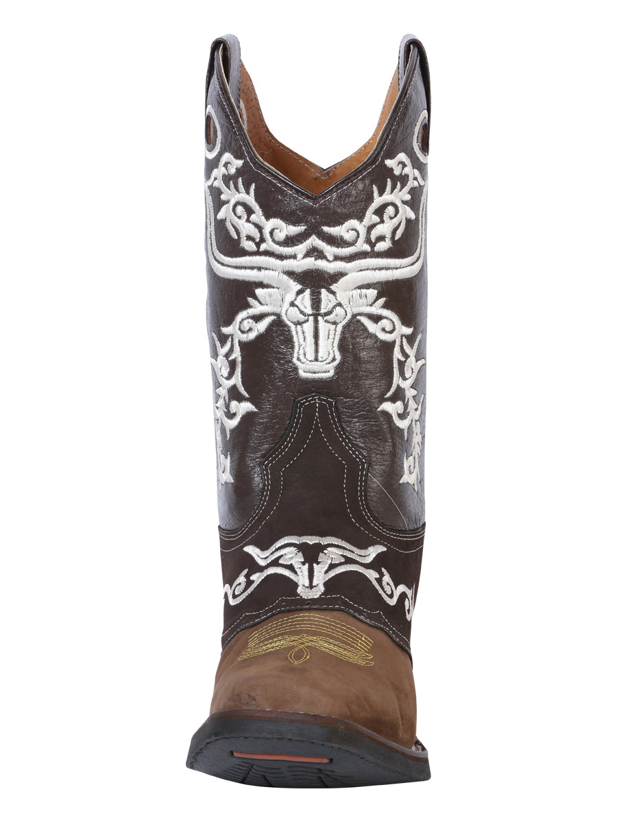 The Embroidered Rodeo Boot — Crazy Brown & Dark Brown (No. 34311)
