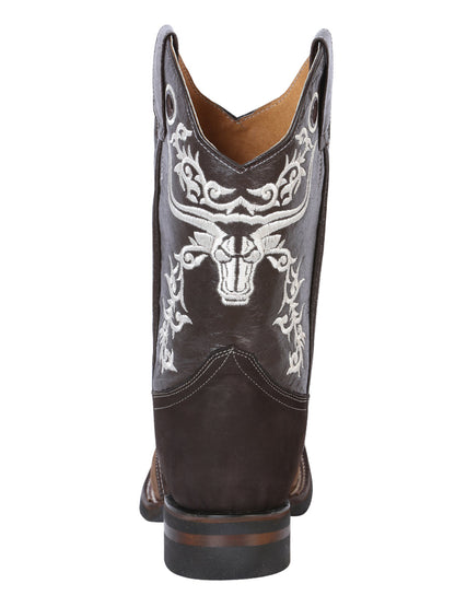 The Embroidered Rodeo Boot — Crazy Brown & Dark Brown (No. 34311)