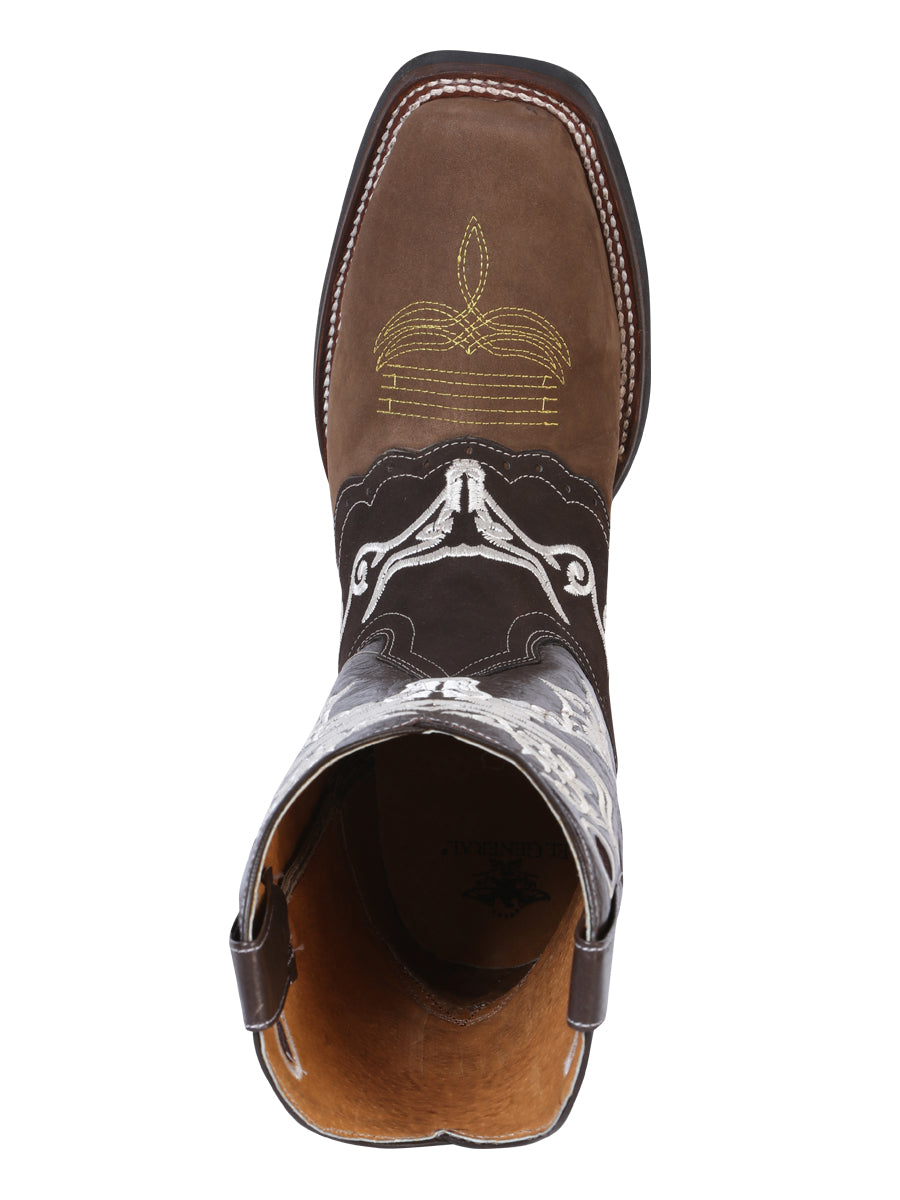 The Embroidered Rodeo Boot — Crazy Brown & Dark Brown (No. 34311)