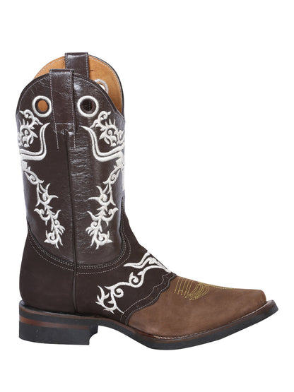 The Embroidered Rodeo Boot — Crazy Brown & Dark Brown (No. 34311)