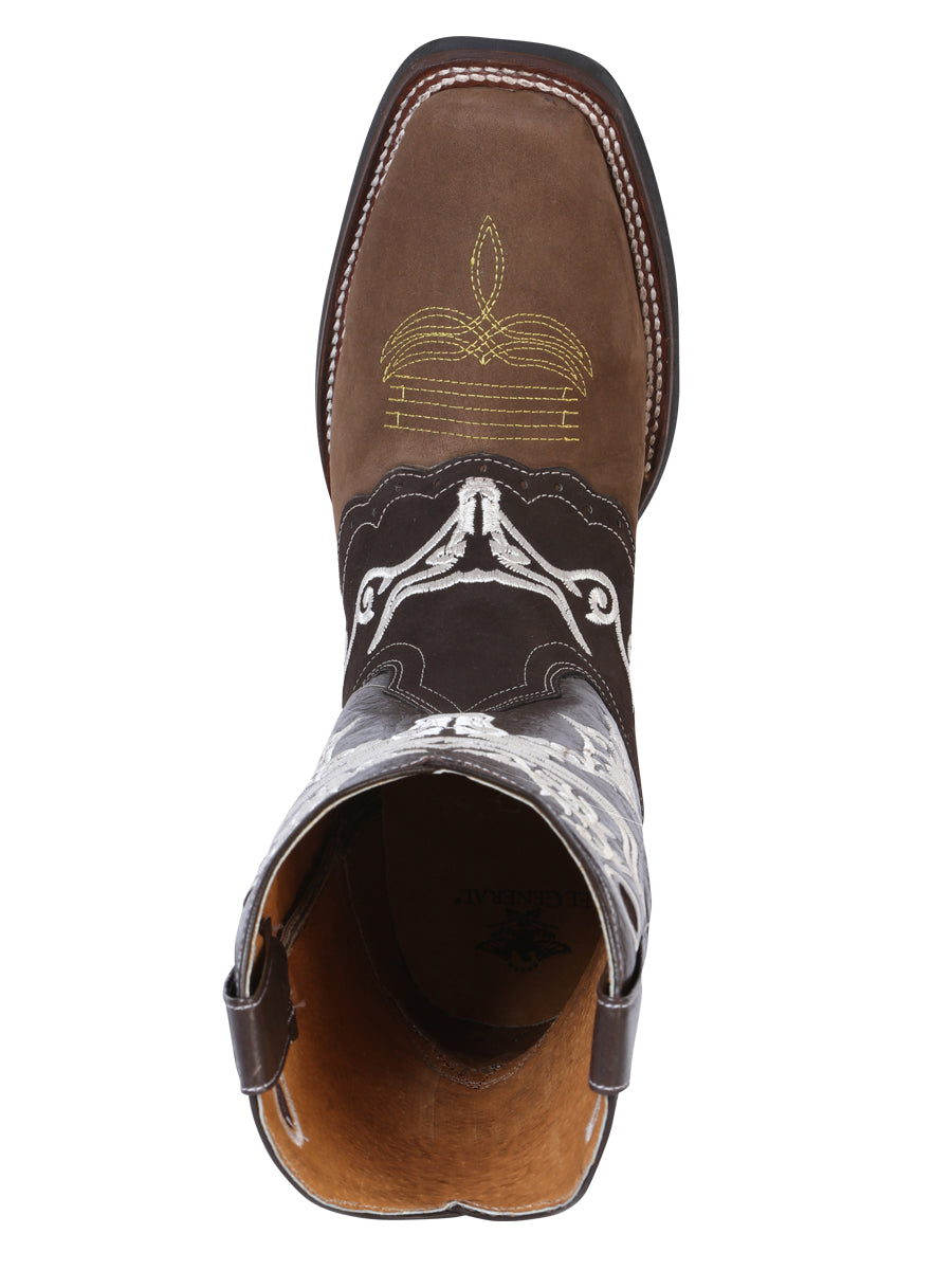 The Embroidered Rodeo Boot — Crazy Brown & Dark Brown (No. 34311)