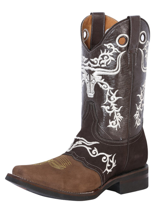 The Embroidered Rodeo Boot — Crazy Brown & Dark Brown (No. 34311)