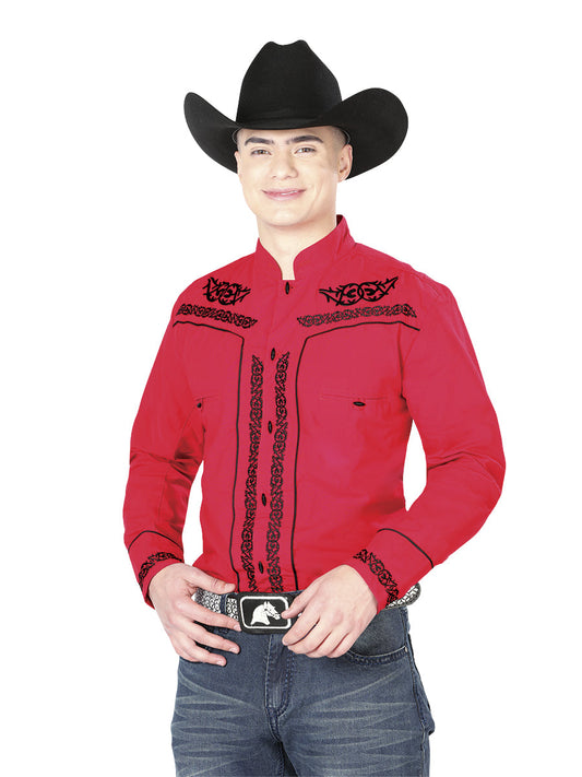 The Charro Embroidered Shirt — Red & Black (No. 40786)