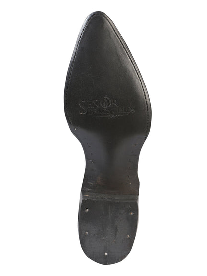The Pointed Toe Cowboy Boot — Butter Ostrich Print (No. 40837)