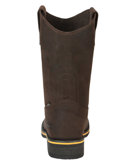 Establo Men’s Rodeo Boot - Crazy Leather Chocolate with Steel Toe  41545