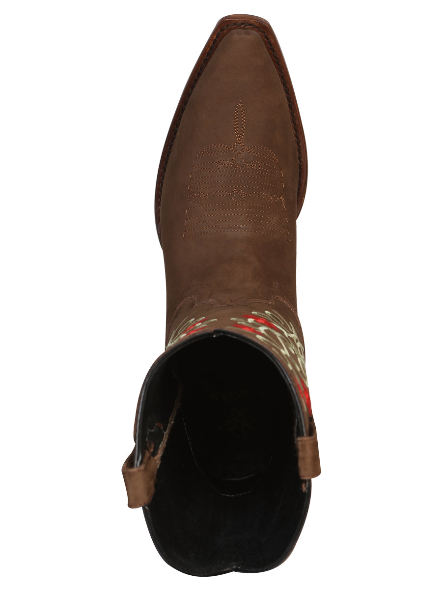 The Women's Pointed Toe Western Boot — Brown Suede (No. 41789)