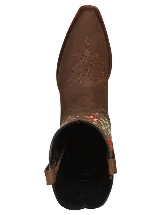 The Women's Pointed Toe Western Boot — Brown Suede (No. 41789)