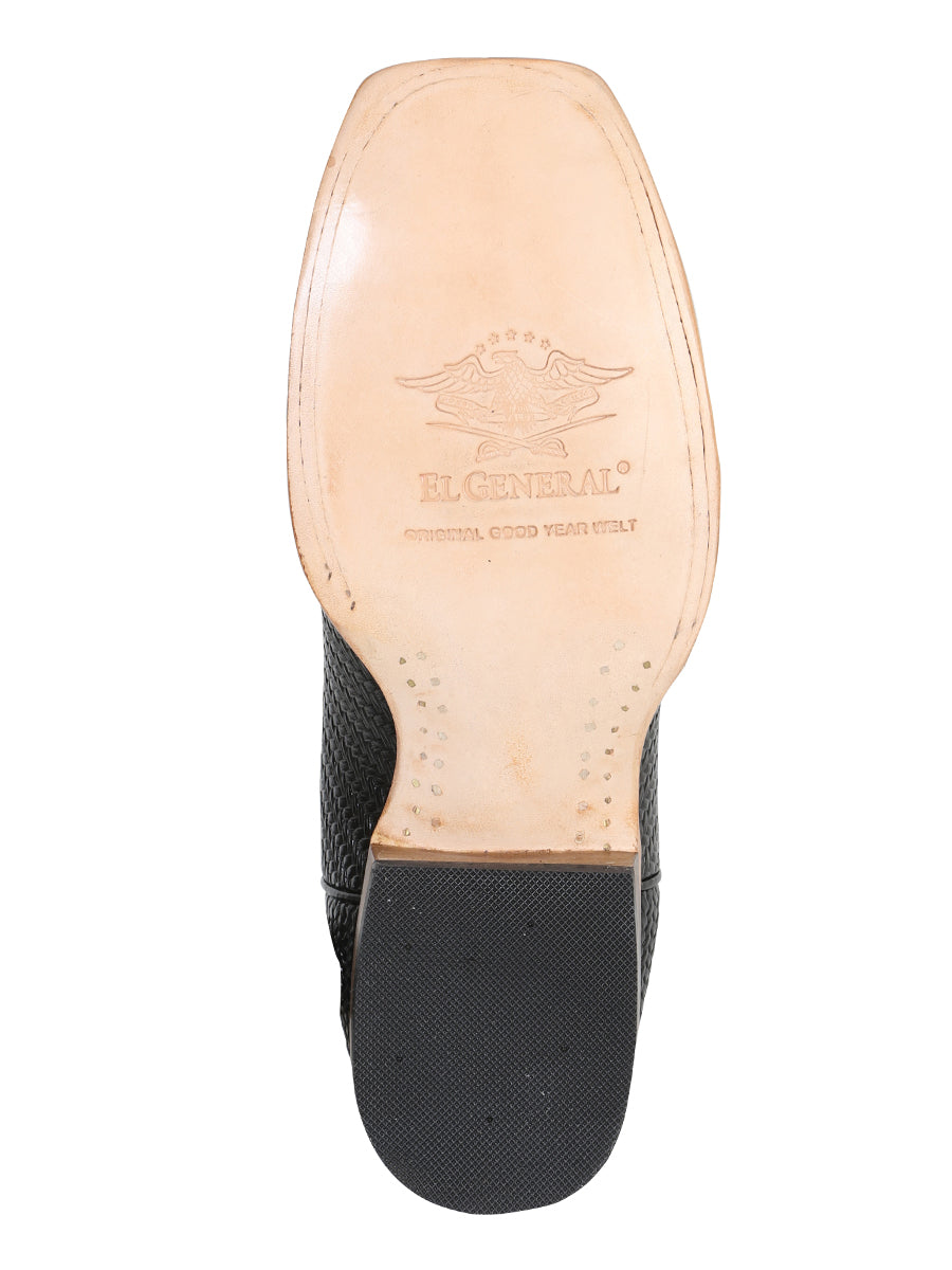 The Rodeo Boot — Black Embossed Weave (No. 41790)