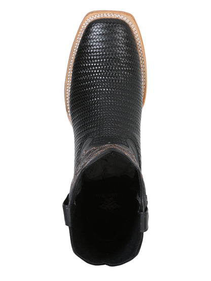The Rodeo Boot — Black Embossed Weave (No. 41790)