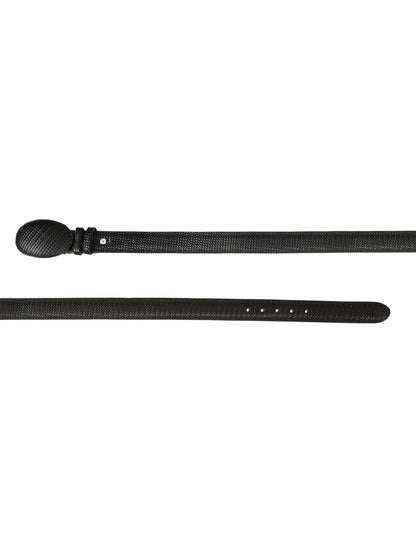 The Western Belt — Black Embossed Weave (No. 41897)