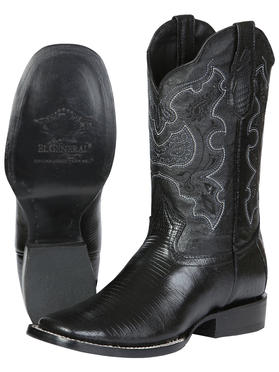 The Rodeo Boot — Black Lizard Print (No. 41904)