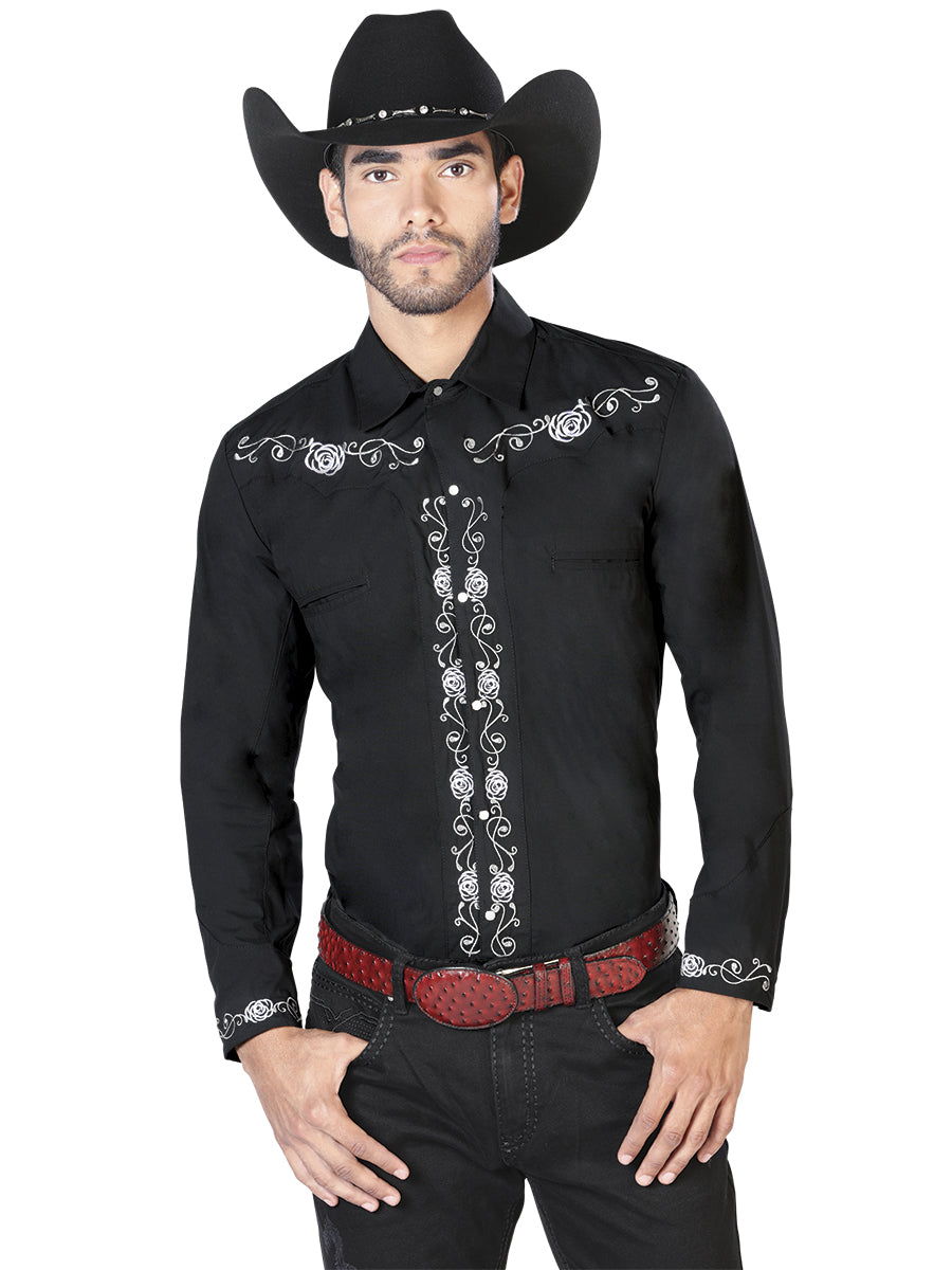 The Vaquero Embroidered Shirt — Black &amp; White