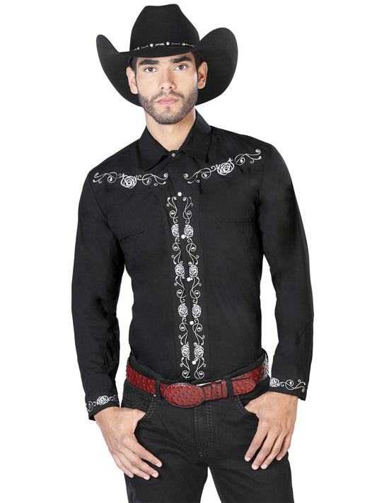 The Vaquero Embroidered Shirt — Black &amp; White