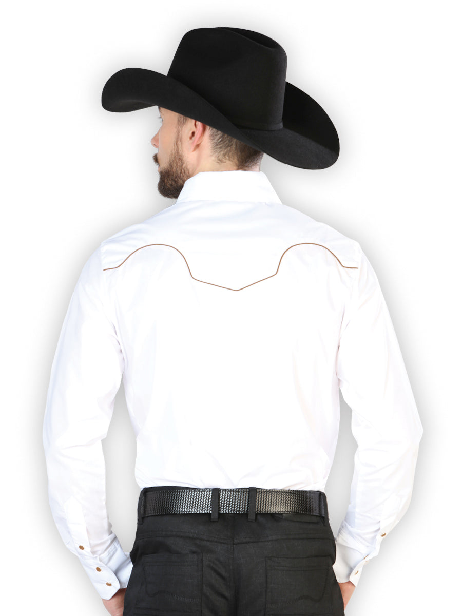 The Vaquero Embroidered Shirt — White & Black (No. 42957)