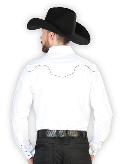 The Vaquero Embroidered Shirt — White & Black (No. 42957)