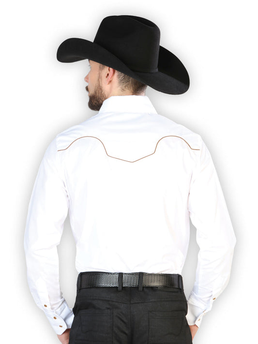 The Vaquero Embroidered Shirt — White & Black (No. 42957)