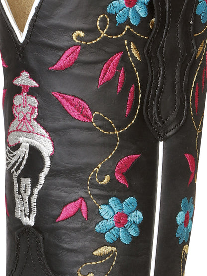 The Women's Square Toe Rodeo Boot — Crazy Black (No. 42976)