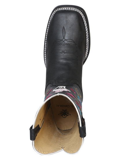 The Women's Square Toe Rodeo Boot — Crazy Black (No. 42976)