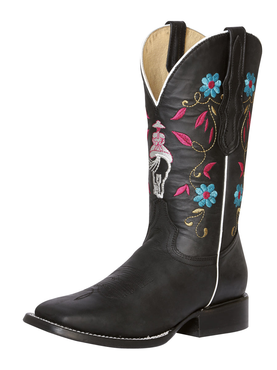 The Women's Square Toe Rodeo Boot — Crazy Black (No. 42976)