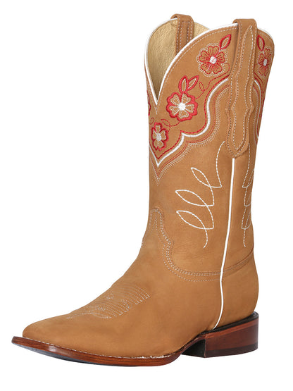 The Women's Rodeo Boot — Peach Nobuck (No. 42979)