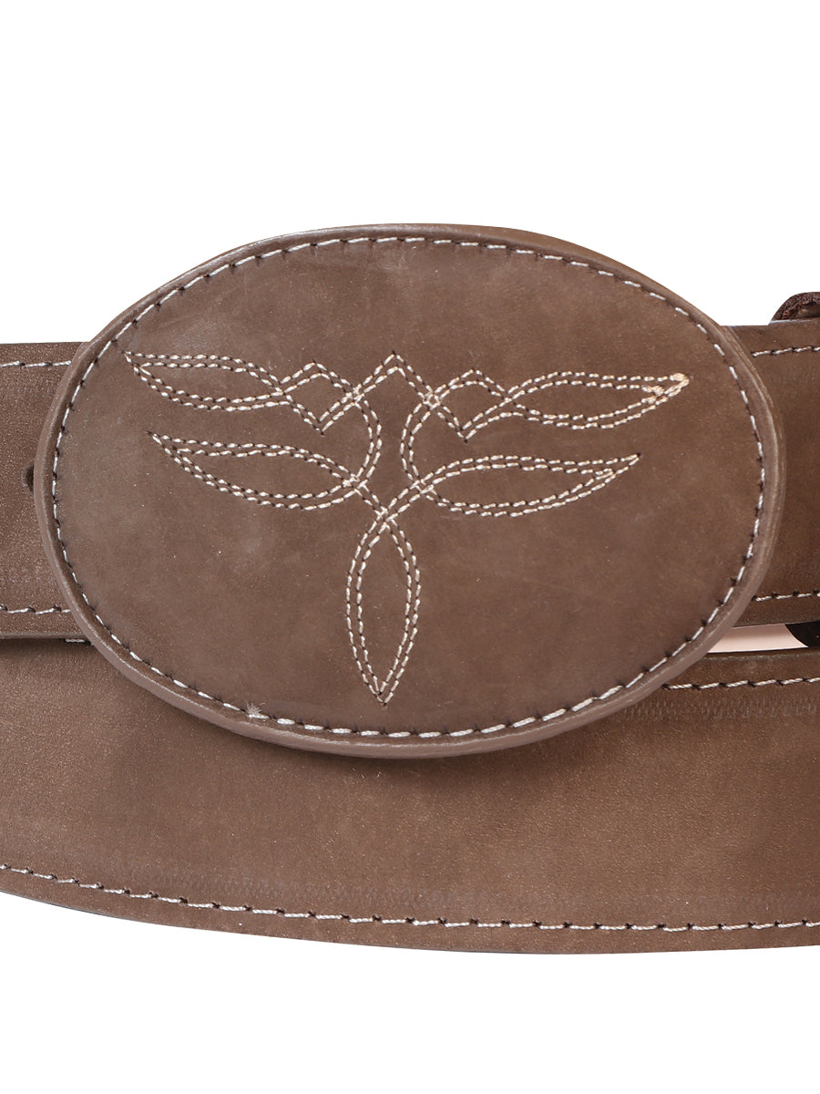 The Women's Western Belt — Camel Nobuck (No. 43185)