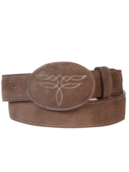 The Women's Western Belt — Camel Nobuck (No. 43185)
