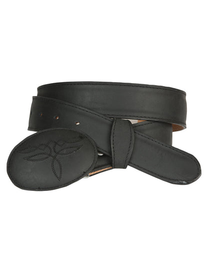 The Western Belt — Black Crazy Cowhide (No. 43190)