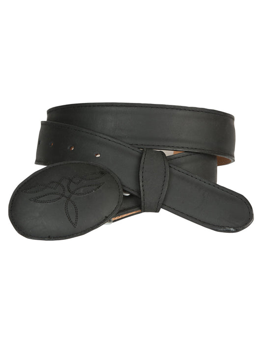 The Western Belt — Black Crazy Cowhide (No. 43190)