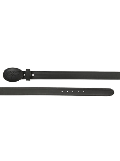 The Western Belt — Black Crazy Cowhide (No. 43190)