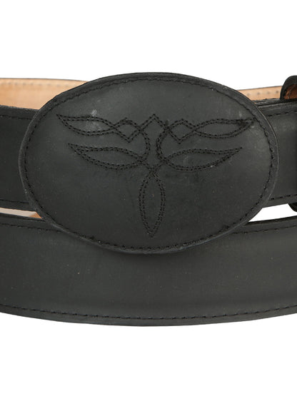The Western Belt — Black Crazy Cowhide (No. 43190)