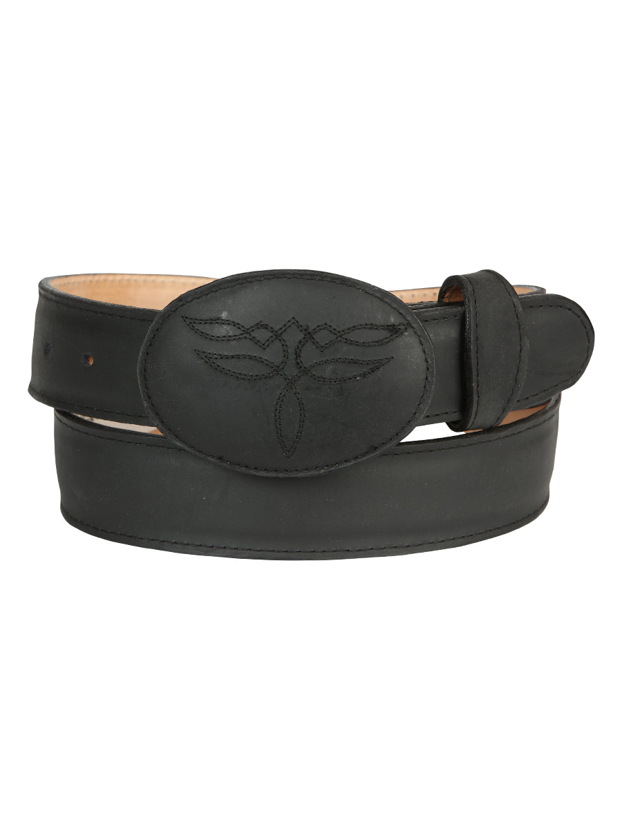 The Western Belt — Black Crazy Cowhide (No. 43190)