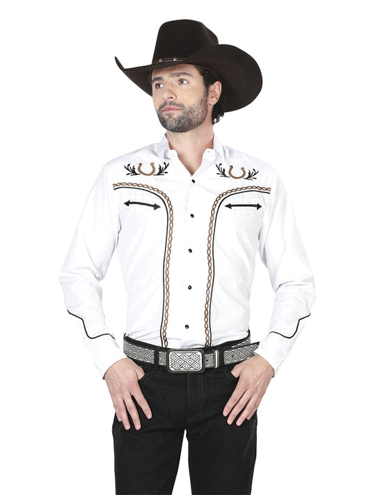 The Vaquero Embroidered Shirt — White &amp; Gold