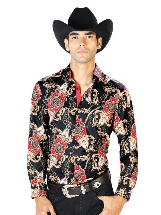 The Rancher Long Sleeve Shirt — Black & Gold