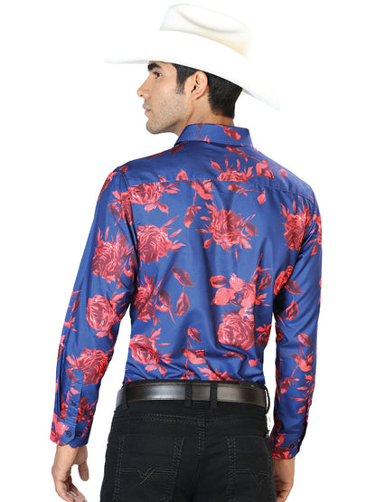 The Rancher Long Sleeve Shirt — Blue & Red